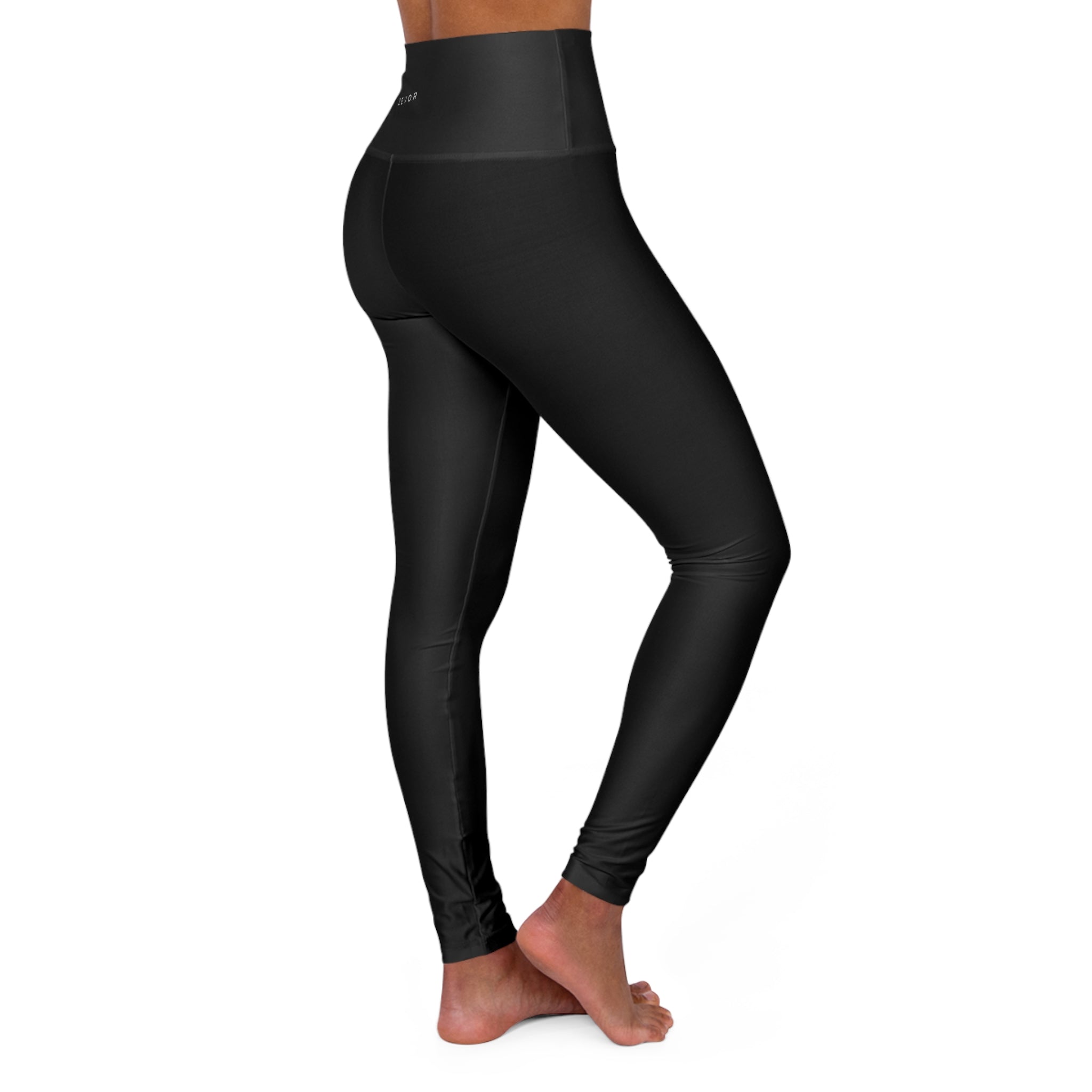 High-Waisted Yoga Leggings — Black All-Over Print