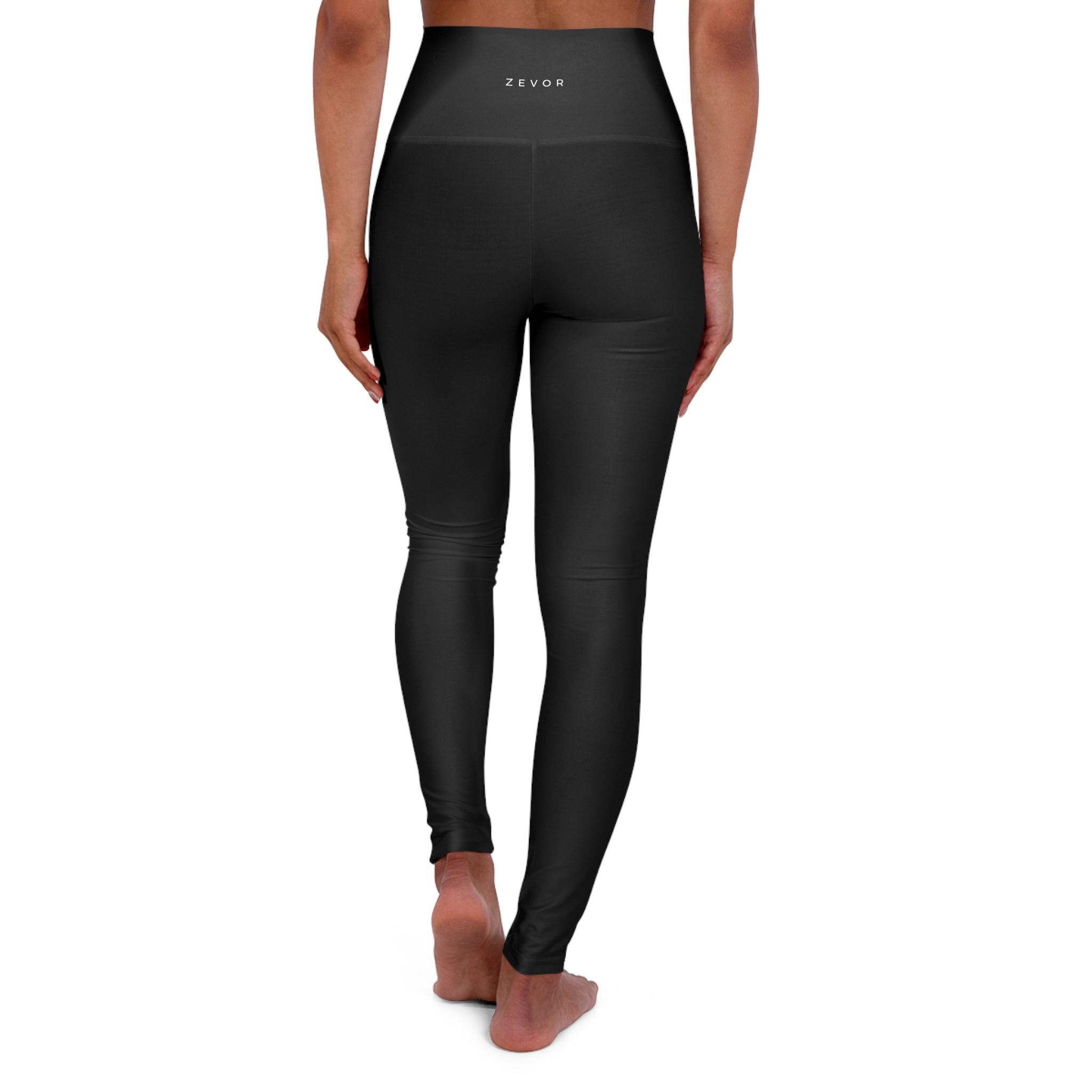High-Waisted Yoga Leggings — Black All-Over Print